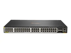 HPE Aruba 6300M - Switch - L3 - Styrt - 48 x 100/1000/2.5G/5G (PoE+) + 4 x 1 Gigabit / 10 Gigabit / 25 Gigabit / 50 Gigabit SFP56 (opplink / stabling) front og side til bakside - rackmonterbar - PoE+ (2880 W)