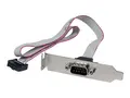 StarTech.com 1 Port 16in DB9 Serial Port BRacket to 10 Pin Header Low Profile - low profile DB9 Header - DB9 bRacket (PLATE9M16LP) - Serielt panel - DB-9 (hann) til 10 pin IDC (hunn) - 40.6 cm - gr&#229;