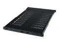 StarTech.com 1U Adjustable Vented Server Rack Mount Shelf 175lbs - 19.5 to 38in Deep Universal Tray for 19&quot; AV/ Network Equipment Rack (ADJSHELF) - Rack-hylle - svart - 1U - 19&quot; - for P/N: CABSCRWS1224, RK1536BKF, RK1836BKF, RK3236BKF, RK4236BKB, RK4242BK24, RK4242BK30