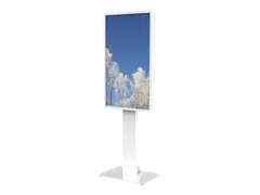 HI-ND Floorstand Glass Universal 49&quot;- 65&quot; Stativ - for LCD-skjerm - metall - hvit, RAL 9003 - skjermst&#248;rrelse: 49&quot;-65&quot; - plassering p&#229; gulv