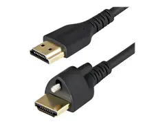 StarTech.com 2m (6ft) HDMI Cable with Locking Screw, 4K 60Hz HDR 10, High Speed HDMI 2.0 Monitor Cable with Locking Screw Connector for Secure Connection, HDMI Cable with Ethernet, M/M Adjustable M3.0 Screw (HDMM2MLS) - Premium High Speed - HDMI-kabel med Ethernet - HDMI hann til HDMI hann l&#229;sing - 2 m - svart - st&#248;tte for 4K 60 Hz (3840 x 2160)