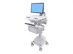 Ergotron StyleView Cart with LCD Arm, SLA Powered, 2 Tall Drawers Vogn - &#229;pen arkitektur - for LCD-skjerm / PC-utstyr - l&#229;sbar - aluminium, forsinket st&#229;l, kvalitetsplast - skjermst&#248;rrelse: inntil 24&quot; - 66 Ah - blysyre - TAA-samsvar