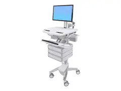 Ergotron StyleView Cart with LCD Pivot, 3 Drawers Vogn - &#229;pen arkitektur - for LCD-skjerm / PC-utstyr - plastikk, aluminium, forsinket st&#229;l - skjermst&#248;rrelse: inntil 24&quot;