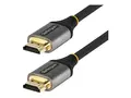 StarTech.com 3ft (1m) Premium Certified HDMI 2.0 Cable with Ethernet, High Speed Ultra HD 4K 60Hz HDMI Cable HDR10, ARC, HDMI Cord For Ultra HD Monitors, TVs, Displays, w/ TPE Jacket Durable HDMI Video Cable (HDMMV1M) - Premium High Speed - HDMI-kabel med Ethernet - HDMI hann til HDMI hann - 1 m - skjermet - gr&#229;, svart - passiv, st&#248;tte for 4K 60 Hz (3840 x 2160)