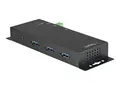 StarTech.com 4 Port USB C Hub 10Gbps Metal Industrial USB 3.2/3.1 Gen 2 Type-C Hub - 3A/1C - USB-C or USB-A Host - Mountable - ESD/Surge (HB31C3A1CME) - Hub - 1 x USB-C + 3 x USB 3.1 - stasjon&#230;r - AC 110 - 230 V