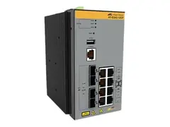 Allied Telesis AT IE340-12GP - Switch L3 - Styrt - 8 x 10/100/1000 (PoE+) + 4 x 1000Base-X SFP - DIN-skinnemonterbar, veggmonterbar - PoE+ (240 W) - DC-str&#248;m