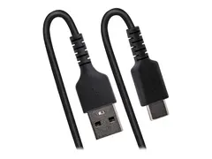 StarTech.com 3ft (1m) USB C Charging Cable, Coiled Heavy Duty Fast Charge &amp; Sync USB-C Cable, High Quality USB 2.0 Type-C Cable, Rugged Aramid Fiber, TPE, 3A, S20, iPad, Pixel Durable Male to Male USB, Black - USB-kabel - 24 pin USB-C (hann) til 24 pin USB-C (hann) - USB 2.0 - 3 A - 1 m - rullet sammen - svart