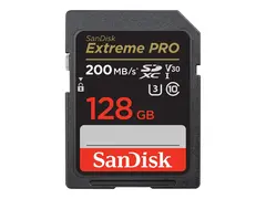 SanDisk Extreme Pro - Flashminnekort - 128 GB Video Class V30 / UHS-I U3 / Class10 - SDXC UHS-I