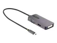 STARTECH.COM USB-C Video Adapter USB-C to HDMI DVI VGA Adapter 4K 60Hz Aluminu