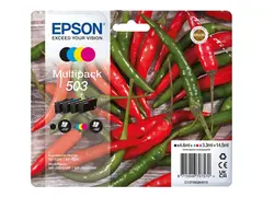 Epson 503 Multipack - 4-pack - svart, gul, cyan, magenta original - bl&#230;re med RF/lyd-alarm - blekkpatron - for Expression Home XP-5200, XP-5205; WorkForce WF-2960DWF, WF-2965DWF