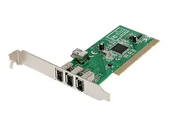 StarTech.com 4 port PCI 1394a FireWire Adapter Card 3 External 1 Internal FireWire PCI Card for Laptops (PCI1394MP) - FireWire-adapter - PCI - Firewire - 3 porter