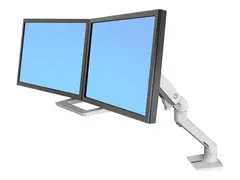 Ergotron HX - Monteringssett (h&#229;ndtak, leddarm, 2 svingtapper, undermonterings c-klemme, hengselbue, utvidelse) Patented Constant Force Technology - for 2 LCD-skjermer - st&#229;l - hvit - skjermst&#248;rrelse: inntil 32&quot; - skrivebordsmonterbar