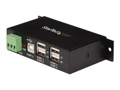 StarTech.com Rackmount USB 2.0 Hub - 4 Port Rugged Industrial USB 2.0 Hub Hub - 4 x USB 2.0 - DIN-skinnemonterbar - DC-str&#248;m - for P/N: ITB20D3250, MSDREADU2OTG, USB2HAB15, USB2HAB30AC, USB2HAB50AC, USB2HABM1, USB2HABM6RA