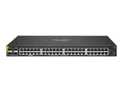 HPE Aruba 6100 48G Class4 PoE 4SFP+ 370W Switch Switch - Styrt - 48 x 10/100/1000 (PoE+) + 4 x 1 Gigabit / 10 Gigabit SFP+ - side til side-luftflyt - rackmonterbar - PoE+ (370 W) - gjenmarkedsf&#248;rt