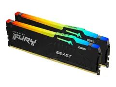 Kingston FURY Beast RGB - DDR5 - sett - 16 GB: 2 x 8 GB DIMM 288-pin - 5600 MHz / PC5-44800 - CL40 - 1.25 V - ikke-bufret - on-die ECC