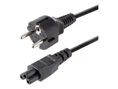 StarTech.com 3m (10ft) Laptop Power Cord, EU Schuko to C5, 2.5A 250V, 18AWG, Notebook / Laptop Replacement AC Cord, Printer/Power Brick Cord, Schuko CEE 7/7 to Clover Leaf IEC 60320 C5 Laptop Charger Cable (753E-3M-POWER-LEAD) - Str&#248;mkabel - power CEE 7/7 (P) til IEC 60320 C5 - AC 250 V - 2.5 A - 3 m - formst&#248;pt - svart