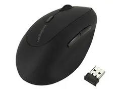 Kensington Pro Fit Ergo Wireless Mouse - Vertikal mus ergonomisk - venstrehendt - 6 knapper - tr&#229;dl&#248;s - 2.4 GHz