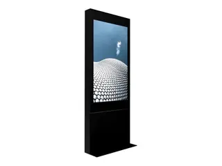 HI-ND Single Totem Decorative 55&quot; Stativ - for LCD-skjerm - metall, herdet sikkerhetsglass - svart - skjermst&#248;rrelse: 55&quot; - plassering p&#229; gulv - for LG 55UH5F, 55UH5F-B, 55UH5F-H; Samsung QB55R, QB55R-N, QH55R, QM55R, QM55R-T