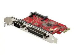 StarTech.com PCIe Card with Serial and Parallel Port, PCI Express Combo Adapter Card with 1x DB25 Parallel Port &amp; 1x RS232 DB9 Serial Port, Expansion/Controller Card, PCIe Printer Card Full/Standard Profile (PEX1S1P950) - Parallell / seriell adapter - PCIe 2.0 lav profil - IEEE 1284 x 1 + RS-232 x 1 - r&#248;d