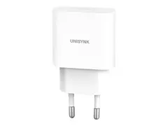 Unisynk Slim Wall Charger - Str&#248;madapter 20 watt - 3 A - PD 3.0 (24 pin USB-C) - hvit