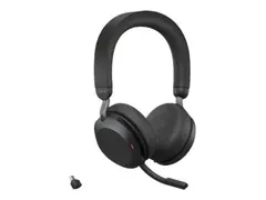 Jabra Evolve2 75 - Hodesett - on-ear - Bluetooth tr&#229;dl&#248;s - aktiv st&#248;ydemping - USB-C - lydisolerende - svart - Optimert for UC