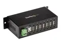 StarTech.com USB 2.0 Hub - 7 Port Mountable Rugged Industrial - Self Powered USB Hub - Hub - 7 x USB 2.0 - DIN-skinnemonterbar - DC-str&#248;m - for P/N: ITB20D3250, MSDREADU2OTG, USB2HAB15, USB2HAB30AC, USB2HAB50AC, USB2HABM1, USB2HABM6RA