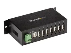 StarTech.com USB 2.0 Hub - 7 Port - Mountable Rugged Industrial Self Powered USB Hub - Hub - 7 x USB 2.0 - DIN-skinnemonterbar - DC-str&#248;m - for P/N: ITB20D3250, MSDREADU2OTG, USB2HAB15, USB2HAB30AC, USB2HAB50AC, USB2HABM1, USB2HABM6RA