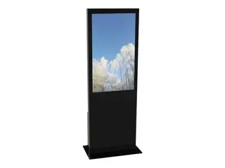 HI-ND Mini Single Totem 43&quot; - Stativ for digitalsignerings-LCD-panel - enkel - metall, pleksi - svart, RAL 9005 - skjermst&#248;rrelse: 43&quot; - plassering p&#229; gulv - for Samsung QB43B, QB43N, QB43R, QM43B, QM43N, QM43R