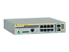 Allied Telesis AT x230-10GP - Switch - L2+ Styrt - 8 x 10/100/1000 (PoE+) + 2 x SFP - stasjon&#230;r, rackmonterbar, veggmonterbar - PoE+ (120 W)