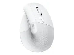 Logitech Lift for Business - Vertikal mus ergonomisk - 6 knapper - tr&#229;dl&#248;s - Bluetooth, 2.4 GHz - Logitech Logi Bolt USB-mottaker - elfenbenshvit