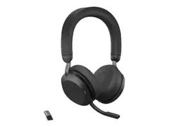 Jabra Evolve2 75 - Hodesett - on-ear - Bluetooth tr&#229;dl&#248;s - aktiv st&#248;ydemping - USB-A - lydisolerende - svart - Optimert for UC