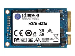 Kingston KC600 - SSD - kryptert 1024 GB - intern - mSATA - SATA 6Gb/s - 256-bit AES - TCG Opal Encryption, Self-Encrypting Drive (SED)