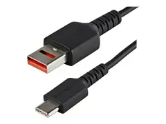 StarTech.com 3ft (1m) Secure Charging Cable, USB-A to USB-C Data Blocker Charge-Only Cable, No-Data Power-Only Charger Cable for Phone/Tablet, Data Blocking USB Protector Adapter Cable 5V at 2.4A (12W max) (USBSCHAC1M) - USB-kabel - USB (kun str&#248;m) (hann) til USB-C (kun str&#248;m) (hann) - 5 V - 2.4 A - 100 cm - passiv, formst&#248;pt - svart