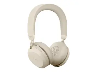 Jabra Evolve2 75 - Hodesett - on-ear Bluetooth - tr&#229;dl&#248;s - aktiv st&#248;ydemping - USB-A - lydisolerende - beige - Certified for Microsoft Teams