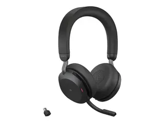 Jabra Evolve2 75 - Hodesett - on-ear Bluetooth - tr&#229;dl&#248;s - aktiv st&#248;ydemping - USB-A - lydisolerende - svart - med ladestativ - Optimert for UC