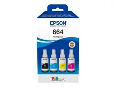 Epson EcoTank 664 - 4-pack - svart, magenta, cyan, gul original - blekkbeholder - for Epson L380, L395, L495; EcoTank ET-2650, L1455, L656; EcoTank ITS L3050, L3060, L3070