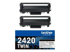 Brother TN2420 TWIN - 2-pack - H&#248;y ytelse svart - original - tonerpatron - for Brother DCP-L2510, L2530, L2537, L2550, HL-L2350, L2370, L2375, MFC-L2713, L2730, L2750