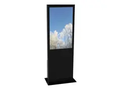 HI-ND Mini Single Totem 50&quot; - Stativ for digitalsignerings-LCD-panel - enkel - metall, pleksi - svart, RAL 9005 - skjermst&#248;rrelse: 50&quot; - plassering p&#229; gulv - for Samsung QB50B, QB50R, QM50B, QM50R