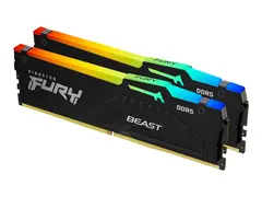 Kingston FURY Beast RGB - DDR5 - sett - 32 GB: 2 x 16 GB DIMM 288-pin - 5200 MHz / PC5-41600 - CL40 - 1.25 V - ikke-bufret - on-die ECC