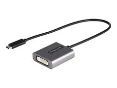 StarTech.com USB C to DVI Adapter, 1920x1200p, USB-C to DVI-D Adapter, USB Type C to DVI Monitor, Video Converter, Thunderbolt 3 Compatible, USB-C to DVI Dongle, 12&quot; Long Attached Cable USB C Display Adapter (CDP2DVIEC) - Video adapter - enkeltlenke - 24 pin USB-C (hann) til DVI-I (hunn) - Thunderbolt 3 - 38 cm - 1200p-st&#248;tte - svart - for P/N: DVIIDMM10, DVIIDMM15, DVIIDMM20, DVIIDMM6, TB4CDOCK