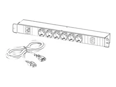 APC Easy Basic Rack PDU EPDU1010B-SCH - Str&#248;mfordelerenhet (kan monteres i rack) AC 200-240 V - enkeltfase - inngang: IEC 60320 C14 10A - utgangskontakter: 7 (power IEC 60320 C13, 6 x str&#248;m) - 1U - 19&quot; - 2.5 m kabel