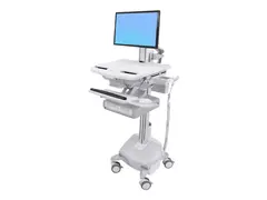 Ergotron StyleView Cart with LCD Pivot, LiFe Powered, 2 Drawers Vogn - &#229;pen arkitektur - for LCD-skjerm / PC-utstyr - l&#229;sbar - aluminium, forsinket st&#229;l, kvalitetsplast - skjermst&#248;rrelse: inntil 22&quot; - 40 Ah - litium - TAA-samsvar