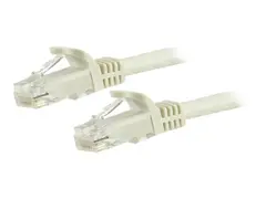 StarTech.com 15m CAT6 Ethernet Cable, 10 Gigabit Snagless RJ45 650MHz 100W PoE Patch Cord, CAT 6 10GbE UTP Network Cable w/Strain Relief, White, Fluke Tested/Wiring is UL Certified/TIA Category 6 - 24AWG (N6PATC15MWH) - Koblingskabel - RJ-45 (hann) til RJ-45 (hann) - 15 m - UTP - CAT 6 - formst&#248;pt, uten hindringer - hvit