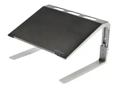 StarTech.com Adjustable Laptop Stand - Heavy Duty Steel &amp; Aluminum 3 Height Settings - Tilted - Ergonomic Laptop Riser for Desk (LTSTND) - Notebookstativ - skrivebord - 17&quot; - svart, s&#248;lv