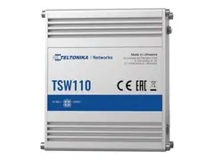 Teltonika TSW110 - Switch - ikke-styrt 5 x 10/100/1000 - DIN-skinnemonterbar, overflatemonterbar - Passive PoE - DC-str&#248;m