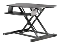 StarTech.com Corner Sit Stand Desk Converter with Keyboard Tray, Large Surface 35&quot; x 21&quot;, Height Adjustable Ergonomic Desktop/Tabletop Standing Workstation, Supports Dual Monitors Corner Stand Up Desk Converter (ARMSTSCORNR) - St&#229;ende skrivebordomformer - rektangul&#230;r - svart