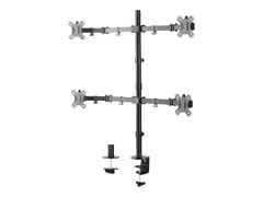 Neomounts FPMA-D550D4 - Monteringssett (kausemontering, skrivebordsklemmemontering, stang, 4 VESA-adaptere, 4 armer) full bevegelse - for 4 LCD/plasma-paneler - svart - skjermst&#248;rrelse: 13&quot;-32&quot;