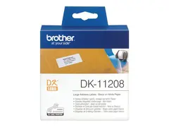 Brother DK-11208 - Svart p&#229; hvitt 400) adresselapper - for Brother QL-1050, 1060, 1110, 500, 550, 560, 570, 580, 600, 650, 700, 710, 720, 820