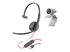 Poly Studio P5 - Nettkamera - farge - 720p, 1080p lyd - USB 2.0 - med Poly Blackwire 3210 Headset