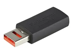 StarTech.com Secure Charging USB Data Blocker Adapter, Male to Female USB-A Charge-Only Adapter, No-Data Charge/Power-Only Adapter for Phone/Tablet, Data Blocking USB Protector Adapter 5V, 2.4A (12 W) Max (USBSCHAAMF) - USB-ladeadapter - USB (kun str&#248;m) (hunn) til USB (kun str&#248;m) (hann) - 5 V - 2.4 A - passiv - svart